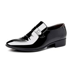 KYOESCAI Herren Anzugschuhe Klassischer Business Derby Oxford Hochzeit Schuhe Mokassins Flache,Schwarz,38 EU von KYOESCAI