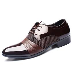 KYOESCAI Herren Anzugschuhe Schnürhalbschuhe Klassischer Business Hochzeit Schuhe für Formale Moderne,Braun,43 EU von KYOESCAI