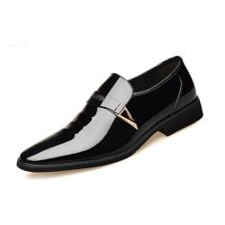 KYOESCAI Mokassins Herren Anzugschuhe Formale Klassischer Business Derby Oxford Hochzeit Schuhe Fahrschuhe,Schwarz,48 EU von KYOESCAI