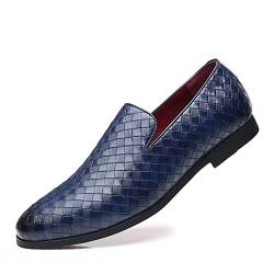 KYOESCAI Mokassins für Herren Freizeitschuhe Herren Schuhe Comfort Flache Fahrende Schuhe Anzugschuhe,Blau,40 EU von KYOESCAI