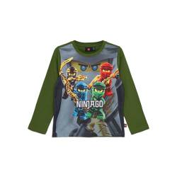 Lego Ninjago T-Shirt für Kinder | Langarm | Langarmshirt Jungen | 100% weicher Baumwolle |134 | Twist of Lime von Kabooki