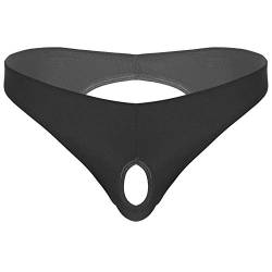 Kaerm Herren Ouvert String Tanga Sexy Offen Badehose High Cut Thong Bikini Bikinihose Unterhose Erotisch Naschtwäsche Mit Pennis Loch Reizwäsche Schwarz L von Kaerm