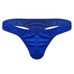 Kaerm Herren Slip Satin Glanz Unterhosen Männer Unterwäsche Mit Elastischem Taillenbund Mini Micro Bikini String Tanga Underwear Blau L von Kaerm