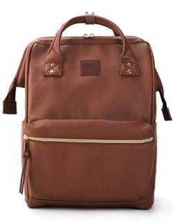 Kah&Kee Damen Leder Rucksack -Wasserdicht 16 Zoll Elegant Laptop-Taschen für Lehrerinnen & Büro-Arbeit, ideal für Reisen (Grau, groß) von Kah&Kee