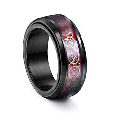 Kakonia Ringe Herren Fidget Ring Edelstahl Drehbar Ring Herren Eheringe Schwarz Ring Herren Schwarz Ringe für Herren von Kakonia