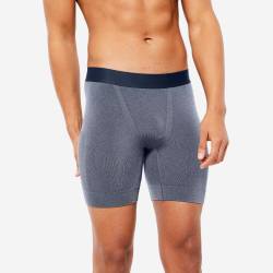 Funktionsunterhose Lauf-Boxershorts Herren lang nahtlos - dunkelblau von Kalenji