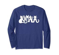 Kamala-Katzen-Typografie Langarmshirt von Kamala Cat Tees