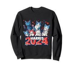 Kamala Harris Wahlkatze Lady 2024 Demokrat Crazy Kitty Sweatshirt von Kamala Harris 2024 President Comm La Funny