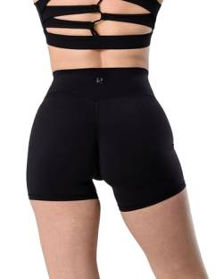 Kamo Fitness Featherlite Enhance 15,2 cm Damen Bikershorts - Versteckte Haargummis, Keine Vordernaht, weicher, Leichter Stoff, Butt-Lift, Schwarz, Mittel von Kamo Fitness