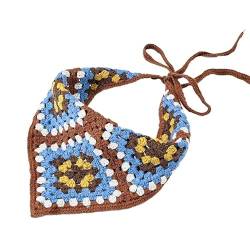 Häkel-Haarbandana, gestrickt, for Selbermachen, Riemen, Sonnenblume, Häkel-Haarbandana, Haarschal, Dreiecks-Stirnbänder, Häkel-Haarband, Kopftuch for Frauen und Mädchen (Color : Brown box FD0023, Si von KanDuo