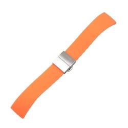 KanaAt LKQASD 14mm 16mm 18mm 20mm 22mm 24mm Weiche Silikon Schnellverschluss Armband Schmetterling Schnalle Armband Band Strap Zubehör(Orange,16mm) von KanaAt