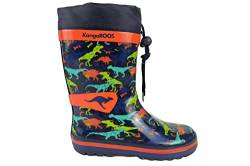 KangaROOS Jungen K-summerrain Gummistiefel, Dk Navy Dino Multi, 24 EU von KangaROOS