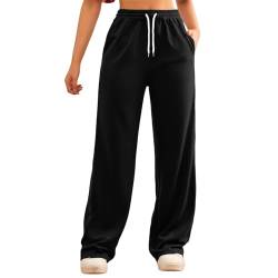 Kanpola Laufhose Damen High Waist Jogginghose Sporthose Stretch Hose mit Geradem Bein Frauen Trainingshosen Yogahose Loose Bequem Sweatpant Für Yoga Fitness Casual von Kanpola Damen Sweatshirts