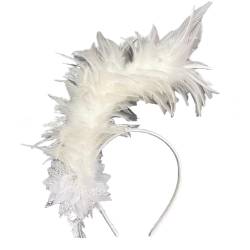 Feder-Stirnband, 1920er Jahre, gefiederter Fascinator, Party-Kopfbedeckung, Haarschmuck für Damen, Halloween, Karneval, Haarschmuck von Kaohxzklcn