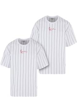 Karl Kani Herren KM241-076-1 Small Signature Essential Tee 2-Pack Pinstripe S White von Karl Kani