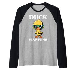 Karneval Party DUCK HAPPENS Lustiges Enten Fasching Raglan von Karneval Geschenk Enten Shirt Fasching Ente Kostüm