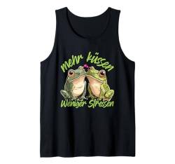 Karneval Kostüm Party MEHR KÜSSEN WENIGER STRESSEN Frösche Tank Top von Karneval Geschenk Frosch Shirt Fasching Kostüm