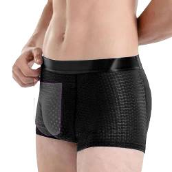 Kasmole Slips aus Eisseide - Atmungsaktive, gepolsterte Herren-Boxershorts,Herrenunterwäsche, sexy Boxershorts für Herren, elastische Seidenboxershorts für Herren von Kasmole