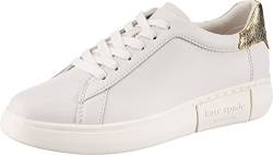 Kate Spade New York Plateau-Sneaker, für Damen, mit Schnürsenkeln, weiß-Gold (Optic White/Pale Gold), Größe EU 35.5 von Kate Spade New York