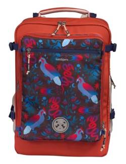 Kattbjoern ergonomischer Schulrucksack Jungen & Mädchen - Schul Rucksack mit Laptopfach - Schultasche mit Becken- und Brustgurt 5. Klasse - Schulrucksack Mädchen & Junge (Mystic Nature - Rot Blau) von Kattbjørn