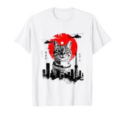 Katzengeschenke Catzilla Katze I Japanische Kunst T-Shirt von Katze Catzilla für Damen, Herren & Kinder