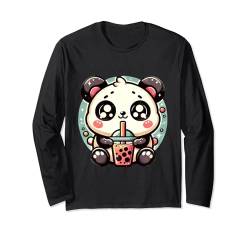 Panda Kawaii Boba Bubble Tee Süß Anime für Kinder Langarmshirt von Kawaii Chibi Panda Bear Bubble Tee Boba Outfits