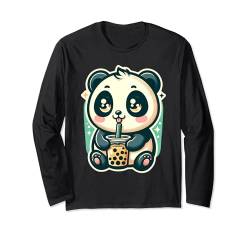 Panda Kawaii Boba Bubble Tee Süß Anime für Kinder Langarmshirt von Kawaii Chibi Panda Bear Bubble Tee Boba Outfits