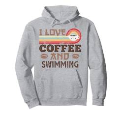 "I love Coffee and Swimming Cute Kawaii" Pullover Hoodie von Kawaii Coffee Lover