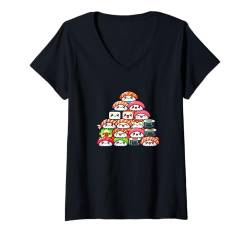 Damen Kawaii Anime Sushi Kinder Jungen Mädchen T-Shirt mit V-Ausschnitt von Kawaii Tees