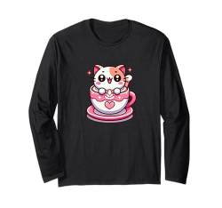 Kawaii Anime Macha Katze Kinder Jungen Mädchen Langarmshirt von Kawaii Tees