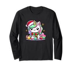 Kawaii Weihnachten Einhorn Kinder Jungen Mädchen Damen Langarmshirt von Kawaii Tees