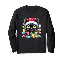 Kawaii Weihnachts-Katzenlichter für Kinder, Jungen, Mädchen, Damen Langarmshirt von Kawaii Tees