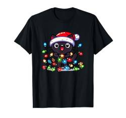 Kawaii Weihnachts-Katzenlichter für Kinder, Jungen, Mädchen, Damen T-Shirt von Kawaii Tees