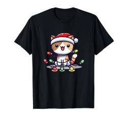 Kawaii Weihnachts-Katzenlichter für Kinder, Jungen, Mädchen, Damen T-Shirt von Kawaii Tees