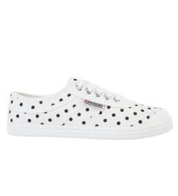 Kawasaki für Damen. K202421 Polka Sneakers weiß (37), Stoff, Wohnung, Schnürsenkel, Lässig von Kawasaki