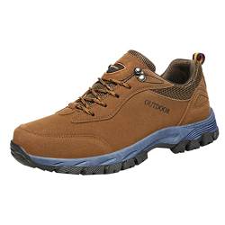 Sneakers Herren Mode Sommer und Herbst Herren Sportschuhe mit Schnürung, Flacher Boden Bequem Laufschuhe Herren Wasserdicht Trekkingschuhe Herren Freizeitschuhe Herren (Brown, 48) von Kayferli