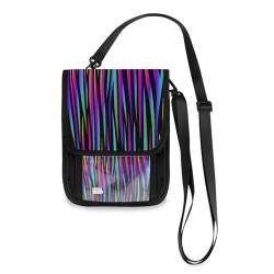 Kcldeci Reisebrieftaschen, Geldbörsen, Handytaschen, Crossbody-Taschen, Zebra-Regenbogen-Farbverlauf, Reise-Halstasche, Reisepasshülle für Damen und Herren, mehrfarbig, Einheitsgröße, Casual von Kcldeci