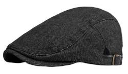 KeepSa Baumwolle Herren Newsboy Schiebermütze Flatcap Tellermütze Schlägermütze Gatsby Ivy Barett Cap Sommer Atmungsaktiv Verstellbare Vintage Cabbie Cap 57-61CM von KeepSa