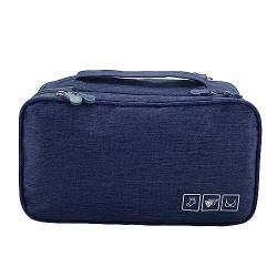 Tragbarer Reise-Aufbewahrungs-Organizer, wasserdichte Unterwäsche, BH, Socken, Tasche, USB-Hülle mit großem Fassungsvermögen für Reisen, Marineblau (Navy Blue) von Kelepu