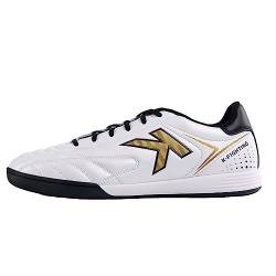 Kelme Fußballschuhe für Männer Turf Fußballschuhe Professionelle Futsal Sneaker Atmungsaktive Athletische Fußballschuhe für Indoor TF Weißes 45 von Kelme