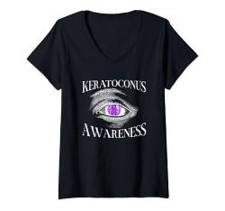 Damen Keratokonus T-Shirt mit V-Ausschnitt von Keratoconus Awareness