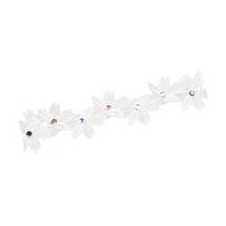 Baby Elastische Chiffon Blumen Stirnbänder Prinzessin Mädchen Hand Nähen Perlen Spitze Kopfbedeckung Nylon Stirnband von Keuyeo