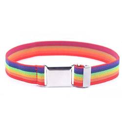 Regenbogen-verstellbarer Magnetischer Canvas-gürtel, Elastischer Kleider-stretchgürtel Einfacher Flacher Magnetschnalle Für Kinder, Kinder, Jungen Und Mädchen von Keuyeo