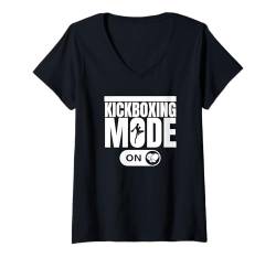 Damen Kickbox-Modus auf lustigem Kickboxer T-Shirt mit V-Ausschnitt von Kickboxing Passion For Kickboxer