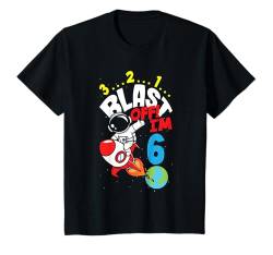 Kinder 6. Geburtstag Jungen 6 Jahre alt Astronaut Geburtstag T-Shirt von Kids Birthday Astronaut Space Rocket Gifts