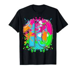 10 Geburtstag Shirt Mädchen Jungen 10 Jahre Farbspritzer T-Shirt von Kids Birthday Party, Awesome Birthday Party Wear