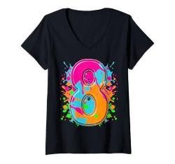 Damen 8. Geburtstag Happy Birthday Boy 8 Jahre alt T-Shirt mit V-Ausschnitt von Kids Birthday Party, Kids Birthday Gifts Co.