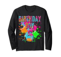 Fünf 5 Jahre 5. Geburtstag Happy Birthday Boy 5 Jahre alt Langarmshirt von Kids Birthday Party, Kids Birthday Gifts Co.