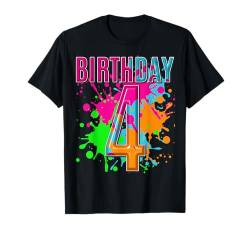 Vier, 4 Jahre, 4. Geburtstag, alles Gute zum Geburtstag, Junge, 4 Jahre alt T-Shirt von Kids Birthday Party, Kids Birthday Gifts Co.