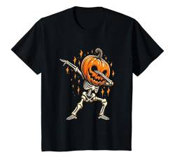 Kinder Halloween Dabbing Skelett Kürbis Schädel Rippenkäfig Dab Dance T-Shirt von Kids Halloween Boo, Boo Ghost outfit
